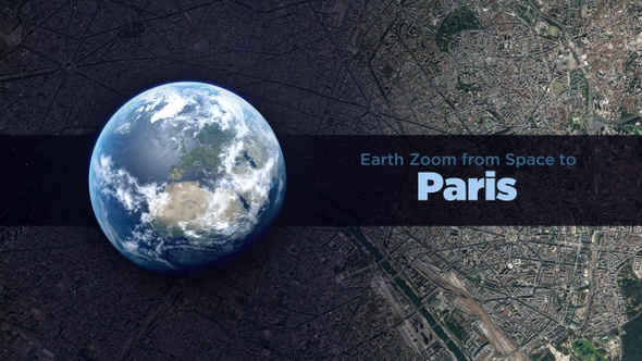 Paris (France) Earth Zoom to the City from Space