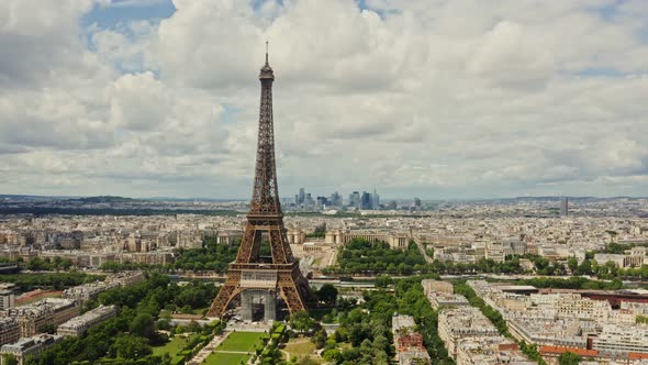 Closeup of the Eiffel Tower During Restoration