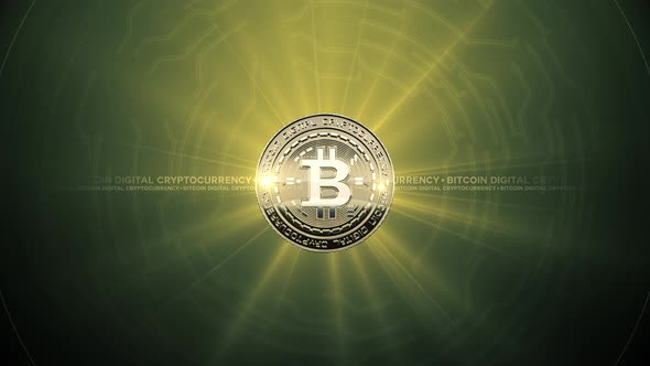 02 - 2 BITCOIN Cryptocurrency Background with Circles 4K