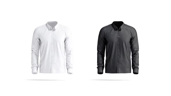 Blank black and white classic dress shirt, looped rotation