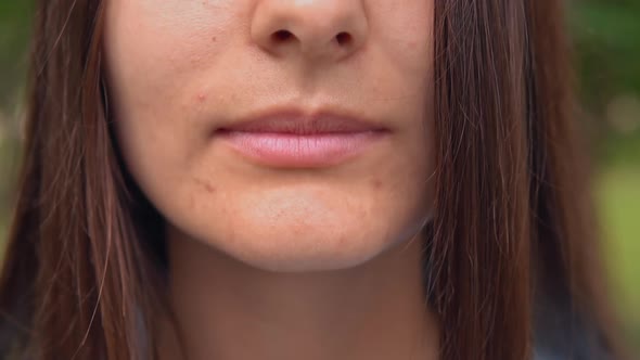 Front View Portrait Caucasian Brunette