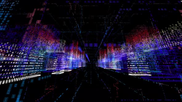 Seamless Loop Abstract Hologram 3D Smart City alt