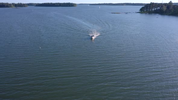 An Aerial View of the Jetski on the Baltic Sea in Finland