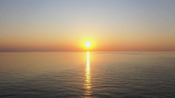Aerail View Dawn Mediterranean Sea