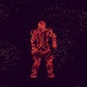 Robot-Soldier Dancing on the Background of a Stylized Map of the World - VideoHive Item for Sale