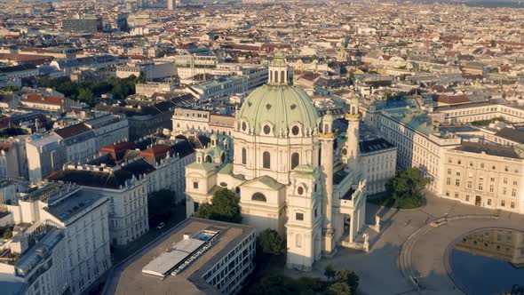 Aerial View of Karlskirche Church