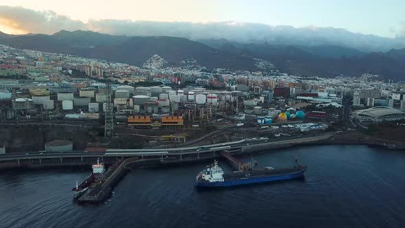 View From the Height of the City Santa Cruz De Tenerife on the Atlantic Coast