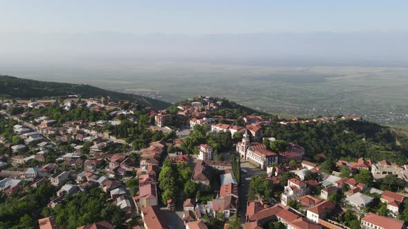 Aerial Panoramic hyperlapse of Sighnaghi City, Georgia 2021