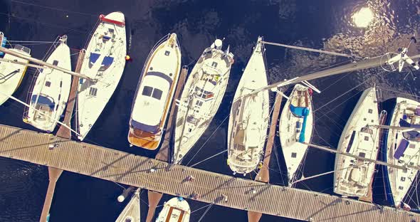 4K - Yachts. View from above