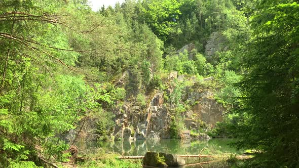 Abandoned quarry in the forest of Bavaria