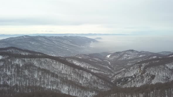 Sabaduri Mountain, Frozen forest, Georgia