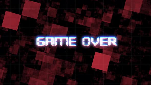 Game Over Glitch Text Message Background