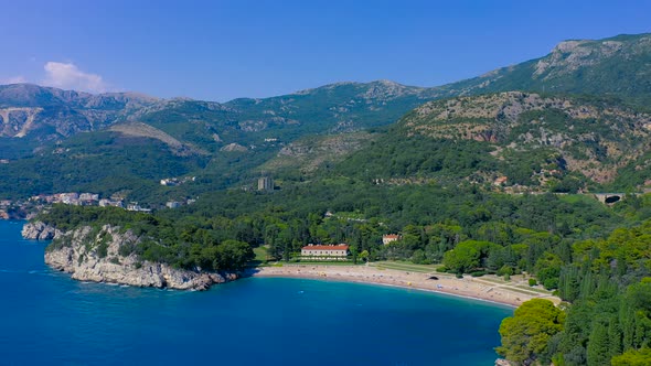 Adriatic Sea Coast Milocer Queens Beach Sveti Stefan Montenegro