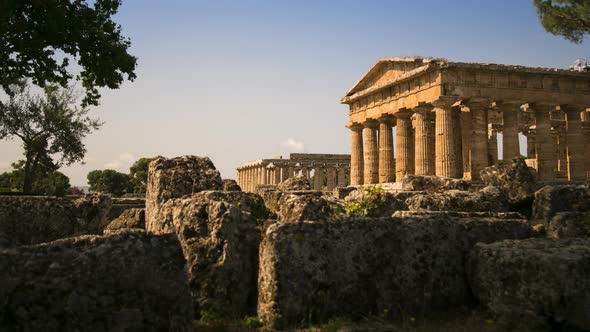 Ancient Greek temple motion timelapse