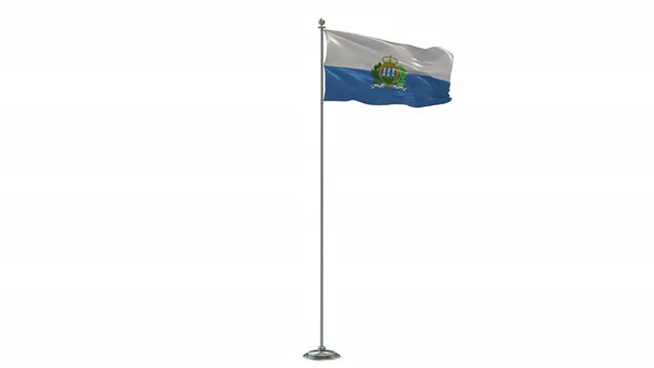 San Marino Looping Of The Waving Flag Pole With Alpha