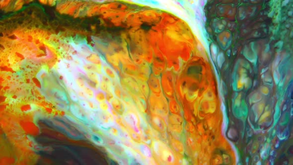 Psychedelic Color Spreading Paint Swirling And Explosion