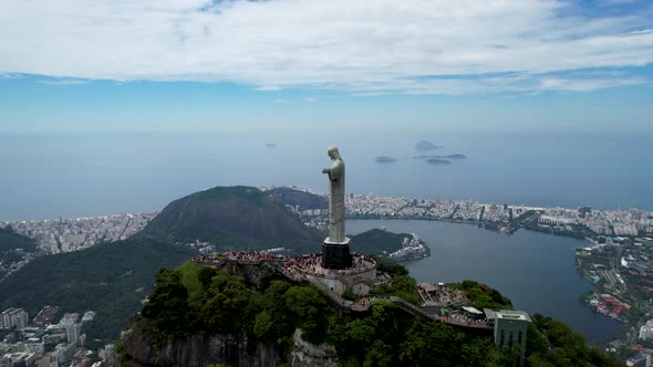 Christ the Redeemer postcard at downtown Rio de Janeiro Brazil.