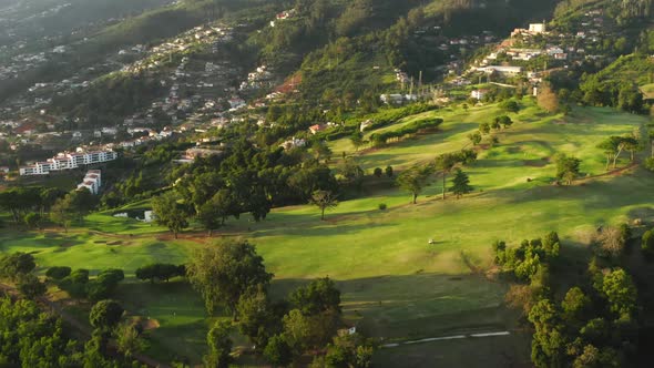 Aerial View of Beautiful Countryside on a Sunset Hour