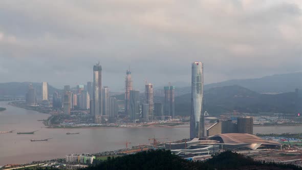 Zhuhai of Guangdong on Border with Macau in China Timelapse