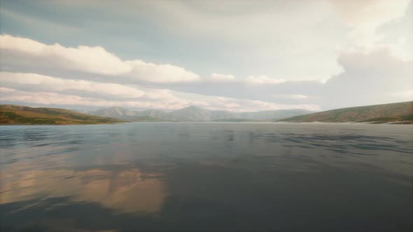 Beautiful Calm Lake with Sunset alt