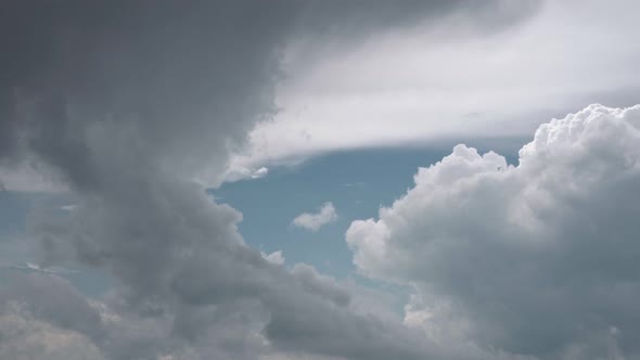 Time-lapse sky with dark clouds. Dramatic sky.