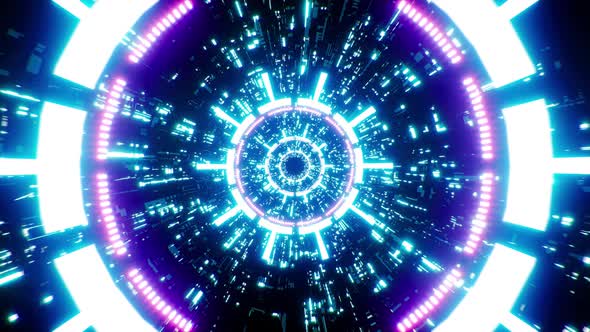 Glittering Scifi Futuristic Tunnel Loop 4K