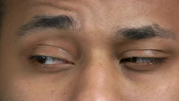 Close Up Eyes of Asian Man