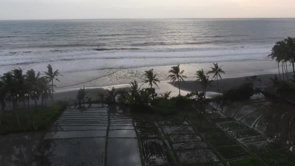 Surf on the Ocean Coast of Bali Indonesia