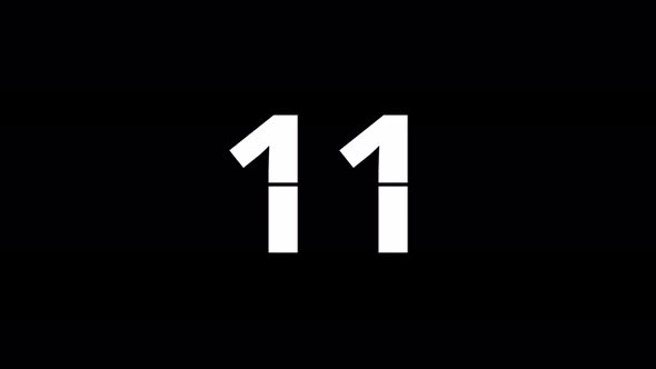 Flip-up 15 second chronometer. White numbers on black background. Countdown.