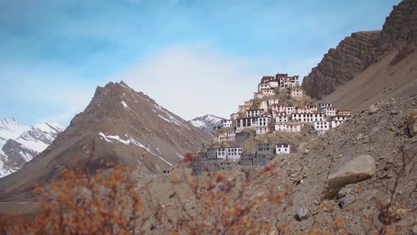A  Picturesque View of Key Monastery in the  Spiti Valley as seen during Trekking from Key Village,