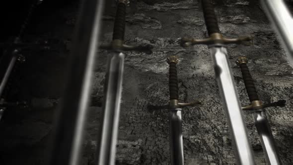 Medieval Weaponry Fill With Two Handed Swords