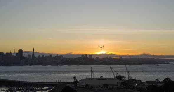 Drone Flying Over San Francisco