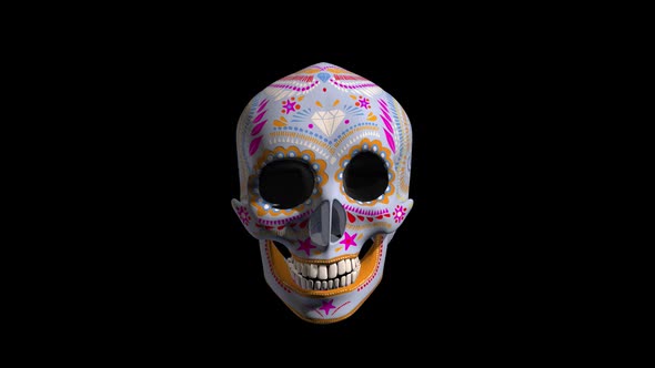 Painted Halloween skull with alpha 