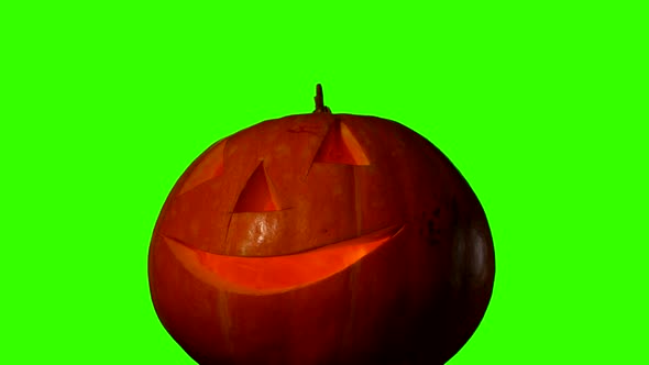 Helloween Pumpkin on Green Screen