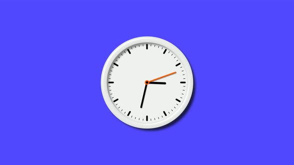 White 3d Clock Isolated On Blue Background