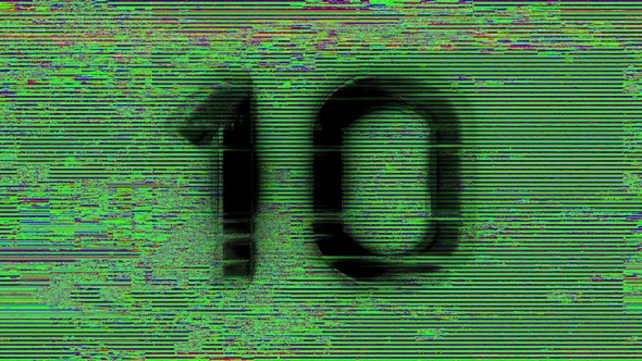 Digital Glitch Countdown 10 To 1