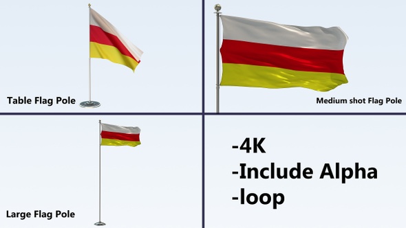 South Ossetia Flag Pole Pack 4k-Loop