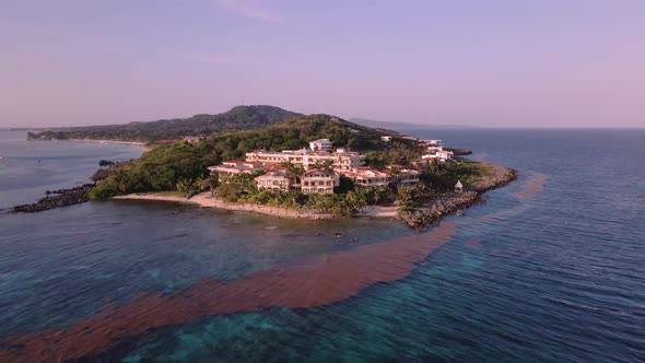 Roatan island, aerial view from the sea