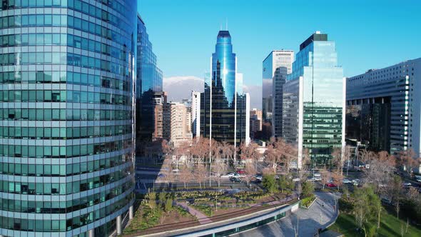 Cityscape of Santiago capital city of Chile South America country.