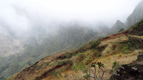 Majestic View of Mountains and Valleys on the Trekking Path on Santo Antao Island