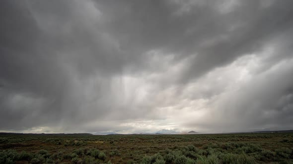 Time lapse of rain storm moving over the desert of Southern Idaho