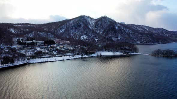 Aerial view of Lake Toya