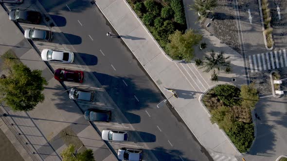 Cars Parked At The Promenade Parking Lot In Puerto Madero, Buenos Aires, Argentina At Daytime. aeria