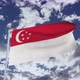 Singapore Flag With Sky 4k - VideoHive Item for Sale