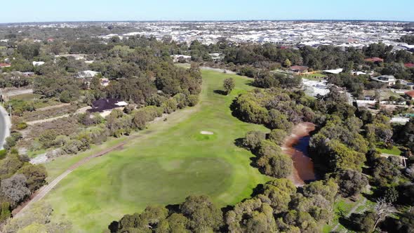 Aerial View of Houses near Golf Course in Australia in 2K.