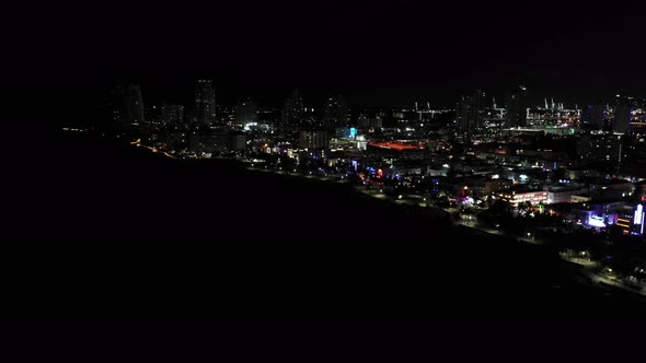 Weekend Lights Miami Beach Aerial Video