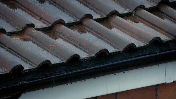 Roof And Gutter In Heavy Rainfall