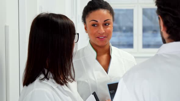 Female Doctors Laughs at the Hospital