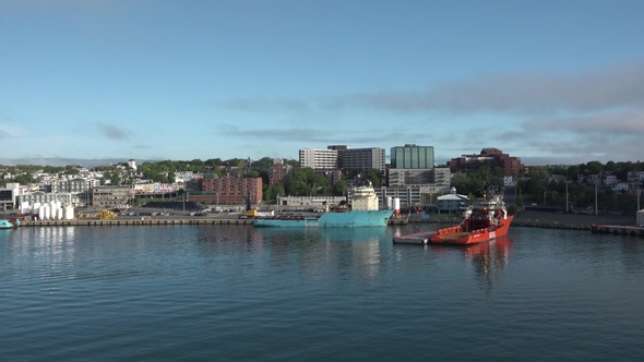 St. John's , Canada - 06.07.2019: City Harbor, Boats and Ships.