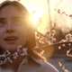 Girl Breathes Deeply of the Spring Flower after Quarantine at Spring Sunset - VideoHive Item for Sale